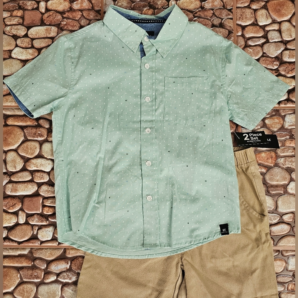 Boy's Kenneth Cole shirt and short set, size 6